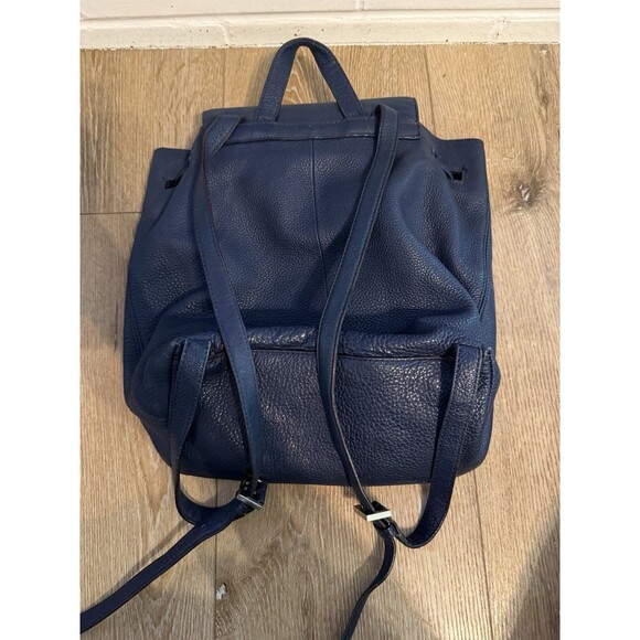 Kate Spade New York Womens Backpack Blue Leather Bag Purse Magnetic Snap Flap M